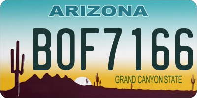 AZ license plate BOF7166