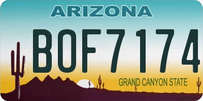 AZ license plate BOF7174