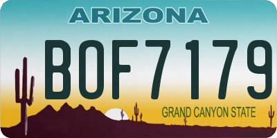 AZ license plate BOF7179