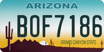 AZ license plate BOF7186