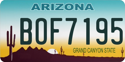 AZ license plate BOF7195