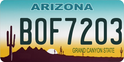 AZ license plate BOF7203