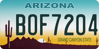 AZ license plate BOF7204