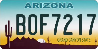 AZ license plate BOF7217