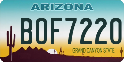 AZ license plate BOF7220