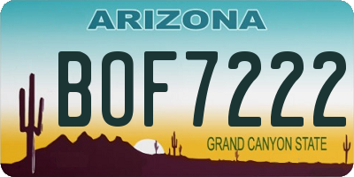 AZ license plate BOF7222
