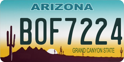 AZ license plate BOF7224