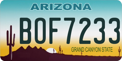 AZ license plate BOF7233