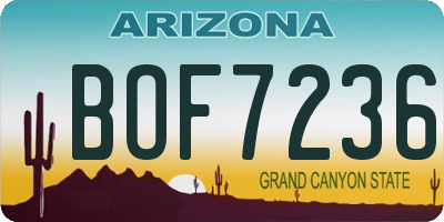 AZ license plate BOF7236