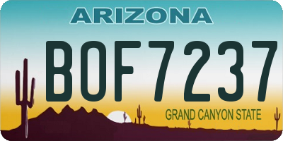 AZ license plate BOF7237