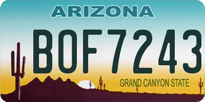 AZ license plate BOF7243
