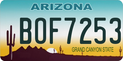 AZ license plate BOF7253