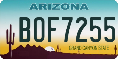 AZ license plate BOF7255