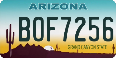 AZ license plate BOF7256