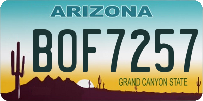 AZ license plate BOF7257