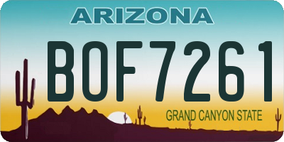 AZ license plate BOF7261
