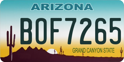 AZ license plate BOF7265