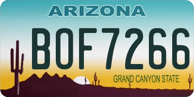 AZ license plate BOF7266