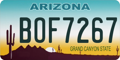 AZ license plate BOF7267