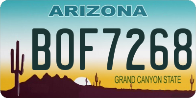 AZ license plate BOF7268