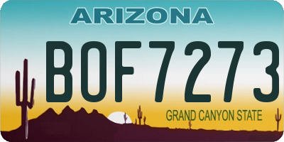 AZ license plate BOF7273