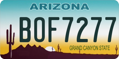 AZ license plate BOF7277