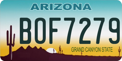AZ license plate BOF7279