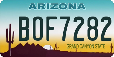 AZ license plate BOF7282