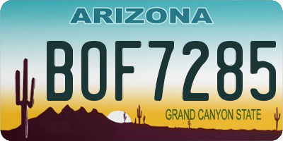 AZ license plate BOF7285