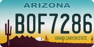 AZ license plate BOF7286