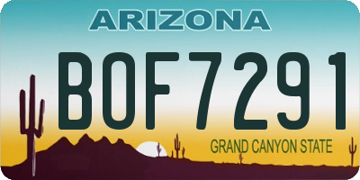 AZ license plate BOF7291
