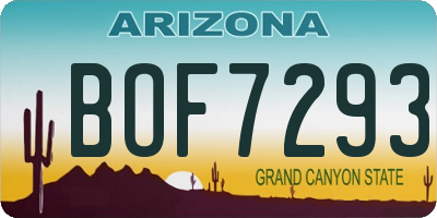 AZ license plate BOF7293