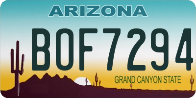 AZ license plate BOF7294