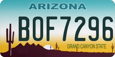 AZ license plate BOF7296