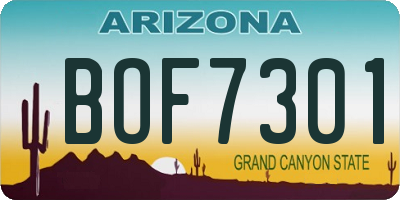 AZ license plate BOF7301