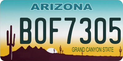 AZ license plate BOF7305