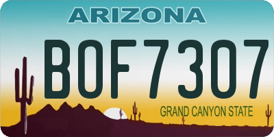 AZ license plate BOF7307