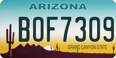 AZ license plate BOF7309