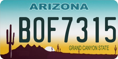 AZ license plate BOF7315