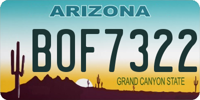 AZ license plate BOF7322