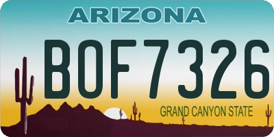 AZ license plate BOF7326