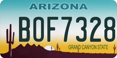 AZ license plate BOF7328