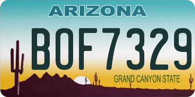 AZ license plate BOF7329