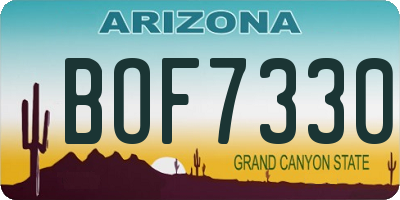 AZ license plate BOF7330