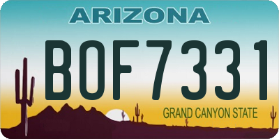 AZ license plate BOF7331