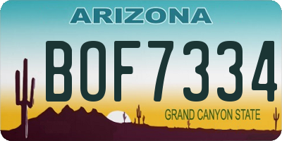 AZ license plate BOF7334