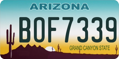 AZ license plate BOF7339