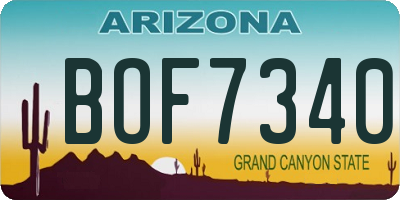 AZ license plate BOF7340