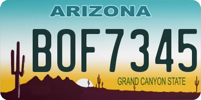 AZ license plate BOF7345