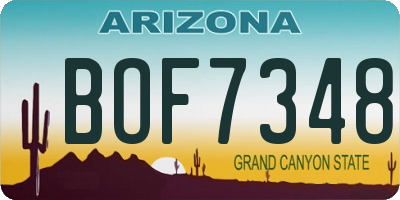 AZ license plate BOF7348